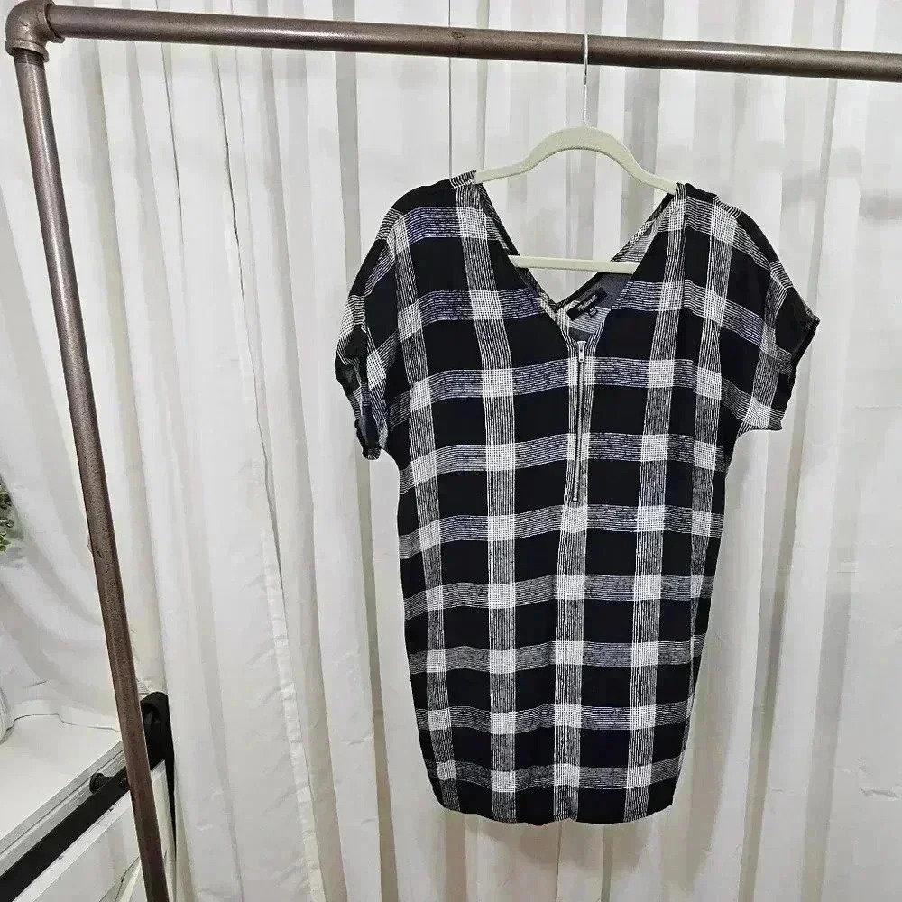 Madewell Women's XS Black and White Plaid Sheath Dress - Picture 6 of 10